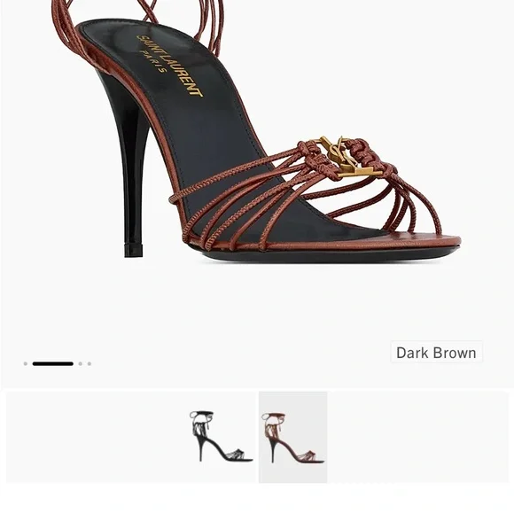 Saint Laurent Babylon Leather Strappy Heels - Picture 6 of 6